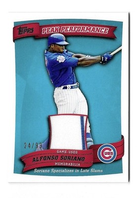 Topps 2010 Peak Performance Alfonso Soriano #PPR-AS Blue /99 Cubs