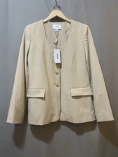 NWT Jason Wu Women Long Sleeve Collarless Button Blazer Jacket SZ 8 Light Khaki