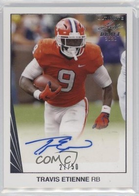 2021 Leaf Ultimate Draft /50 Travis Etienne #90-TE1 Rookie Auto RC 0pe3