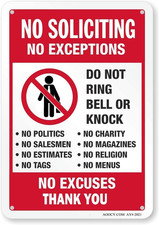 No Soliciting Sign, Funny Decor for House Door Office Business Yard,Metal Alumin