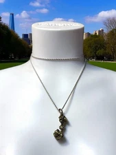 Modernist Vintage Sterling Silver and Brass “Hand Up” Sculpture Pendant Necklace