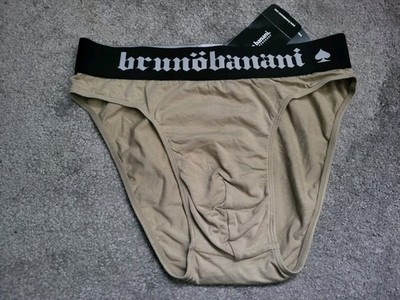 Bruno Banani Metall Tanga Brief - Size Medium / 32in - Sand / Black - NWT