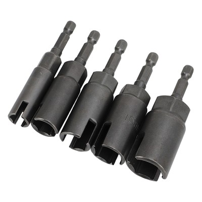 5 Pcs 1/4inch Hex Shank Power Wing Nut Driver Slotted Wing Nut Drill Sleeve Wren