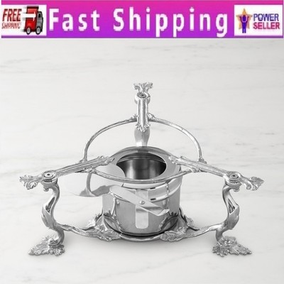 Ruffoni Opus Prima Hammered Stainless-Steel Warming Stand, US-No Import Fees