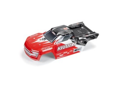 ARRMA Kraton 4S 4x4 BLX lackiert Decaled getrimmte Karosserie (rot/schwarz) Z-ARA40...