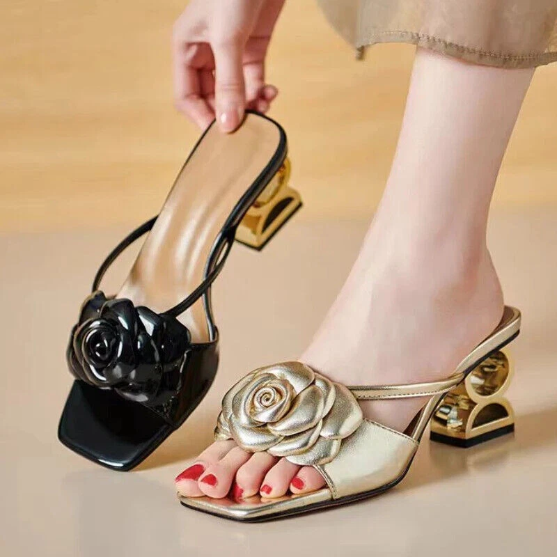 PANTOFOLA D’ORO Ciabatte donna estive moda tacco alto sandali punta quadrata tacco spesso decolte