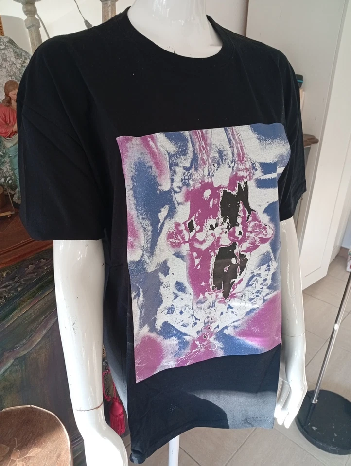 T-shirt Unisexe Noir, Flocage Psychédélique. Neuf, Création Artistique Event. - Photo 3/4