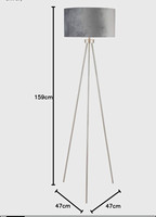 Pacific Lifestyle Houston Tripod Floor Lamp Brushed Silver Drum Shade 159cm it’￼