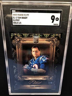 2022 PANINI ELITE ELITIST GOLD PARALLEL#2 TOM BRADY PATRIOTS SSP #1/5 SGC 9 MINT