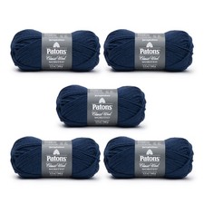 Wool Navy Blue Yarn - 5 Pack of 3.5oz/100g - Wool - 4 Medium - 210 Yards - Kn...