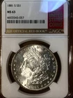 1881 S  MORGAN DOLLAR  NGC  CH BU SPECIAL ISSUE BEAUTIFUL COIN