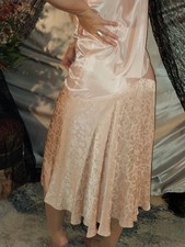 VTG 20s 30s silk Pink NEW Pristine Slip Nightgown Scarce Demure Hollywood S