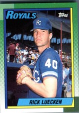 1990 Topps Rick Luecken #87 RC Rookie Kansas City Royals Baseball Card MLB P .... rookie card picture