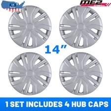 14" Wheel Covers Snap On Full Hub Caps fit 2014-2025 Mitsubishi Mirage 4-pack