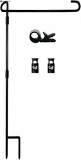 Garden Flag Stand-Holder-Pole with Garden Flag Stopper and Anti-Wind Clip for...
