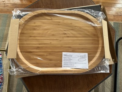 Pampered Chef Bamboo Appetizer platter #24397 Serving Tray HTF Large