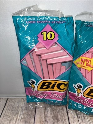 VTG 1995 Bic Silky Touch Disposable Razor Pink Single Blade ~ Lot 3 Packs of 10