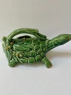 Vintage Nelson McCoy Art Pottery Green Turtle Stoneware Watering Sprinkler Can B