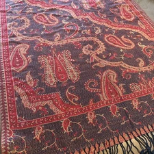 Paisley Pashmina Scarf Shawl Wrap  Red & Black 27x80 w/ tag