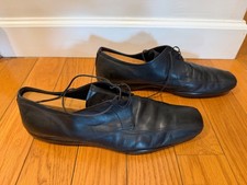 Prada Black Leather Lace-Up Dress Shoes Rubber Sole Men’s Size US 11 UK 10 EU 44
