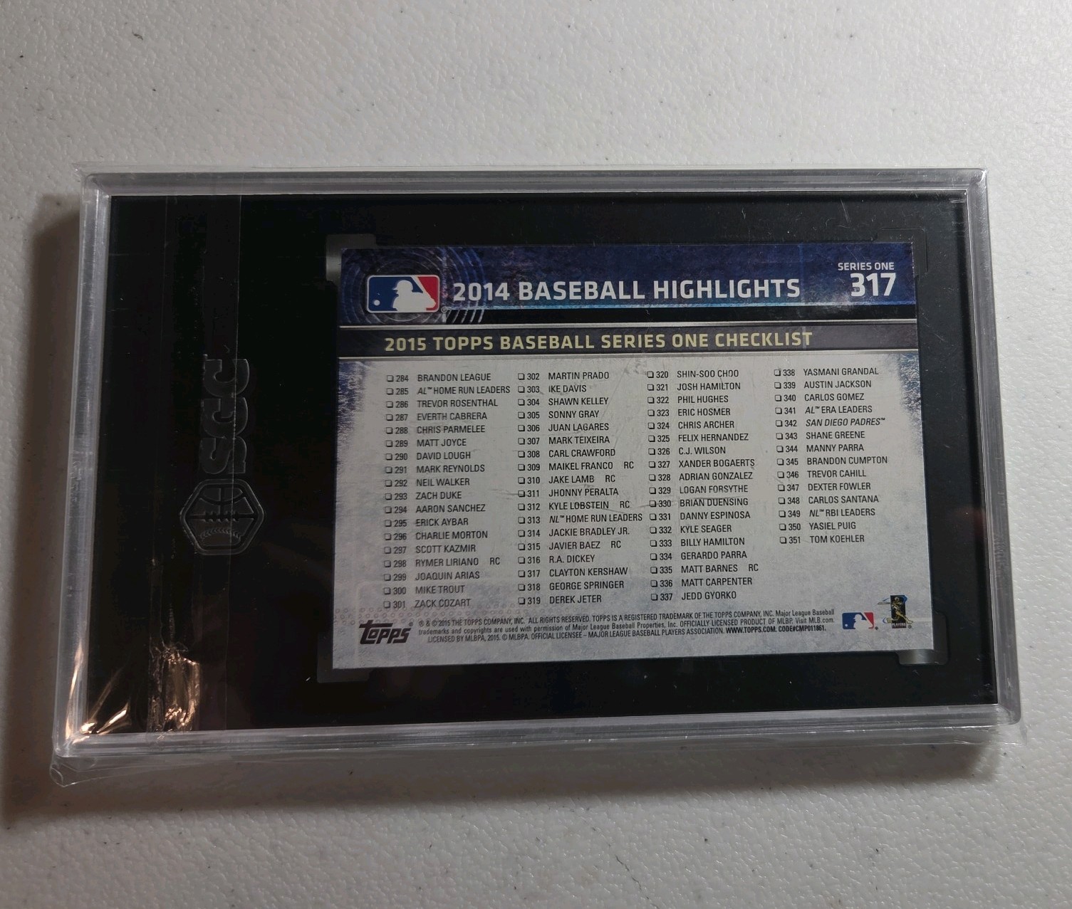 2015 TOPPS RAINBOW FOIL #317 CLAYTON KERSHAW PSA 10 view 2