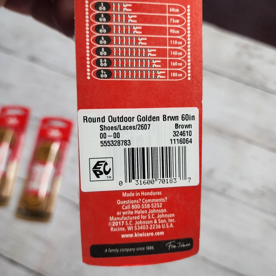 Paquete de 3 cordones para botas KIWI Outdoor 60" redondos dorados/marrones - nuevos Foto 4 de 4