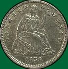 1859 Seated Liberty Half Dime Almost Uncirculated AU Coin #40307
