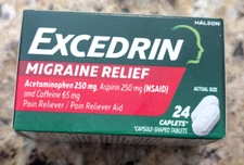 Excedrin Migraine Relief Acetaminophen 250mg Pain Reliever 24 caplets exp: 03/27