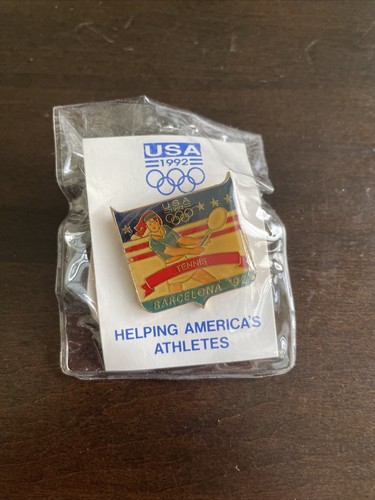Team USA 1992 Barcelona Spain Olympic Tennis Team Hat Pin. - New - 第 1/2 張圖片