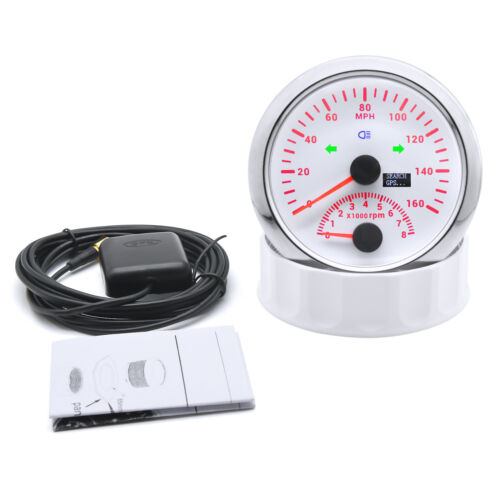 85mm Digital GPS Speedometer Gauge 0-160MPH With Tachometer 8000RPM For Boat US - Picture 14 of 17
