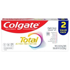 Colgate Total Active Prevention Clean Mint Toothpaste Pack of 2 5.1 oz Tubes