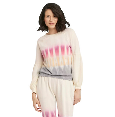 Women's Sweatshirt Rose Off White Tie Dye Size XS