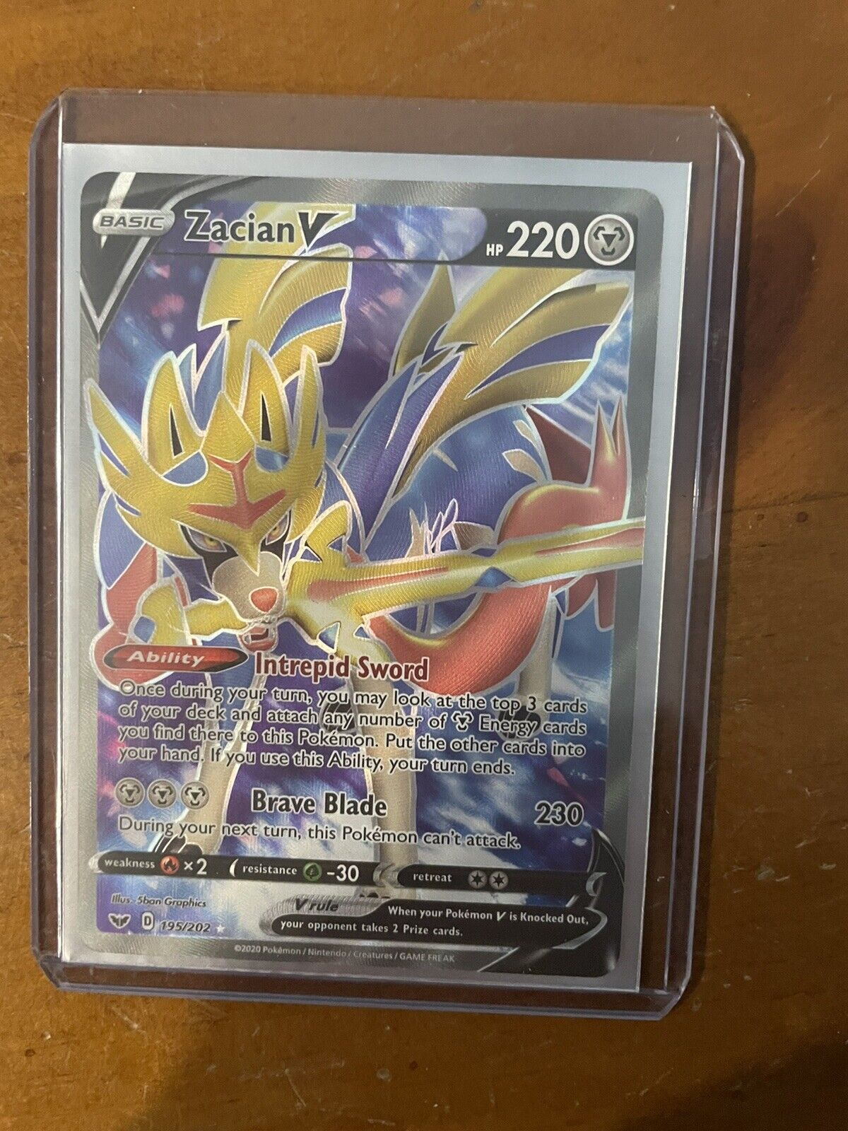 Pokemon Card Zacian V 195/202 Sword Shield PSA 9