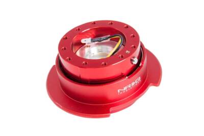 NRG Steering Wheel Quick Release Gen 2.5 Red Body w/ Red Ring Paddle Extensions