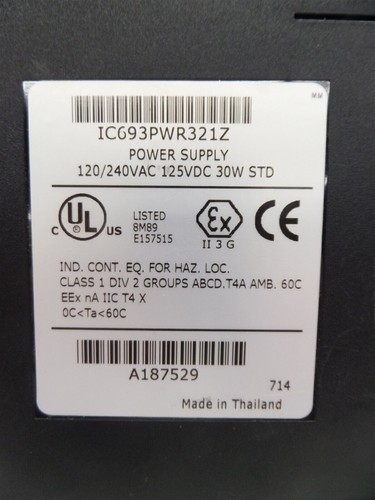 New Sealed GE Fanuc IC693PWR321Z Power Supply Module 120/240VAC 125VDC 30W STD - Picture 2 of 7