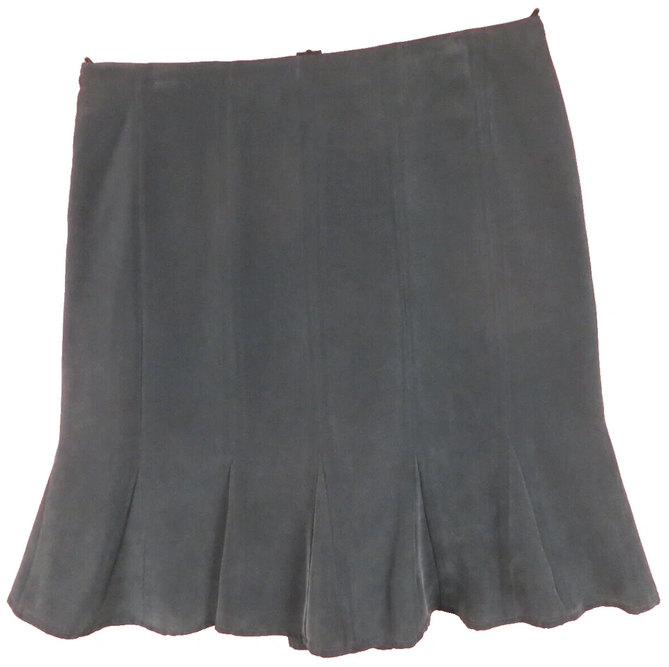 JONES NEW YORK Mujeres 100% Seda Panelada Godet Falda Acampanada Forrada Gris Carbón 14 Foto 2 de 4