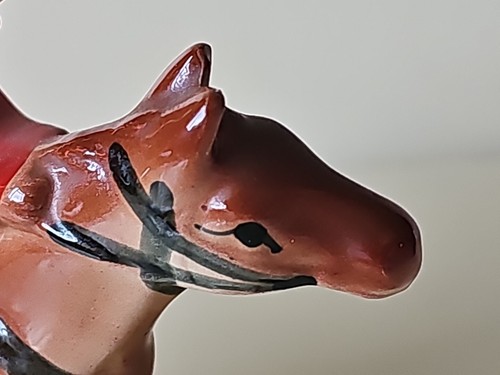 Vintage Japan Ceramic Figure With Thermometer Horse & Rider Chips Kitsch Retro - Picture 13 of 13