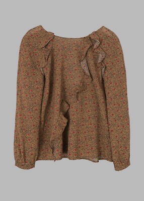Ba&sh Rita Bluse mit Blumenmuster Rüschenborte | Größe 0 | UK 6