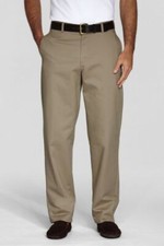 Lands' End Stain Plain Front Chino Pants Khaki 28 NWOT 234
