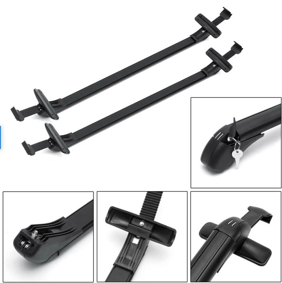 2x 45" Car Roof Rack Side Rails Bars Luggage Carrier Kits w/ Lock Universal USA - Imagem 3 de 4