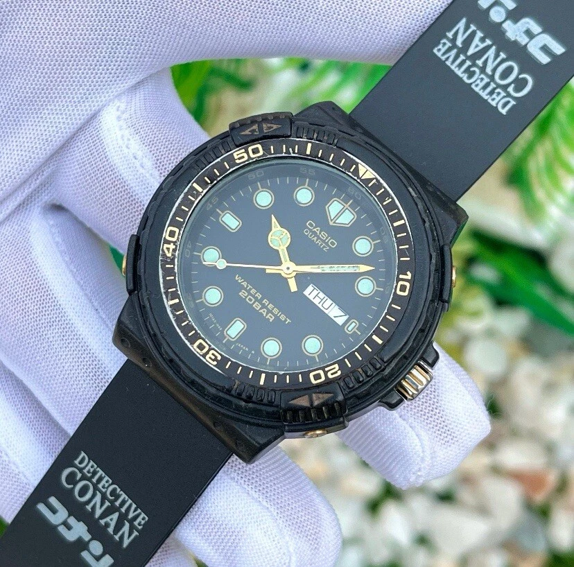 Reloj de Cuarzo Hombre Casio Vintage Negro Envuelto Buzo 20 Bar MRD-201W Mod. 709 Foto 3 de 4