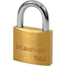 Image of Masterlock V Line Brass Padlock Keyed Alike 40mm Standard