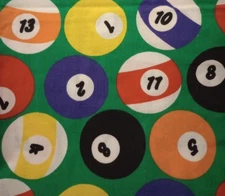 pool ball billiards fun fabric length piece 21 x 9 inch