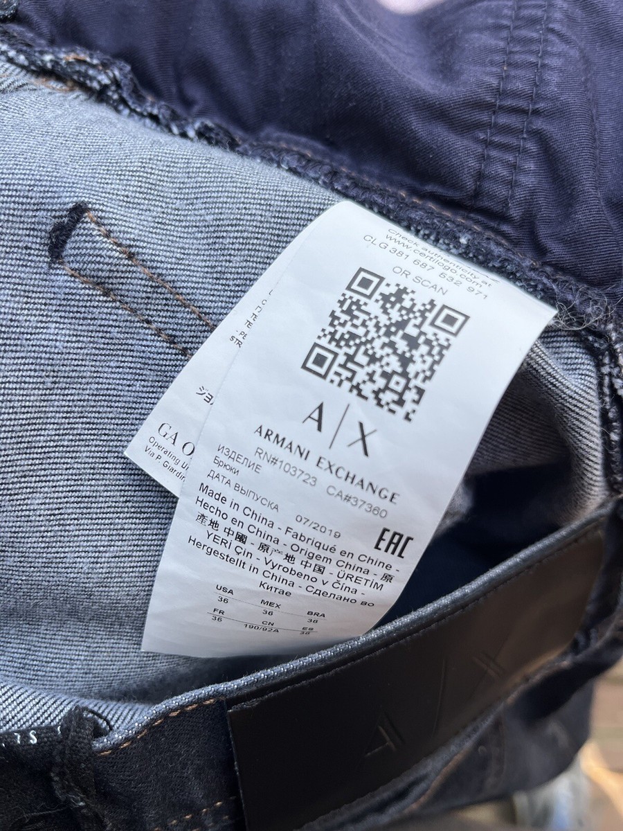 Armani Exchange A|X J13 Mens Size 36 x 31 Slim Black Slim Armani Exchange A|X J13 Mens Size 36 x 31 Slim Black Slim
