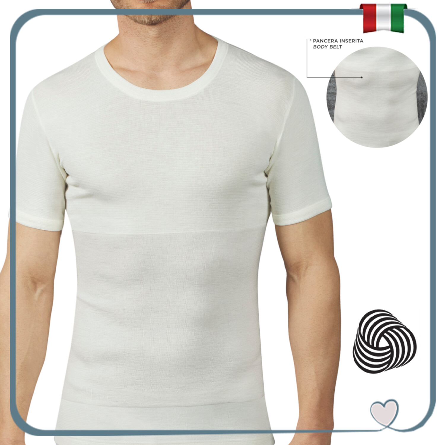 Maglia Canotta Dimagrante da Uomo in Lana Contenitiva Snellente