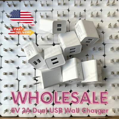 Dual USB Fast Charger Block Power Adapter Cube Lot For iPhone Android Samsung LG