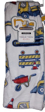 Baby Boys Toddlers Truck Toddlers white and blue plush blanket