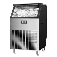 Commercial Ice Makers Machine Stainless Steel,265 Lbs/24H,48lbs Storage Capacity