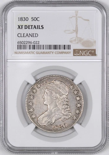 1830 Capped Bust Early US Half Dollar 50C - NGC XF Details -