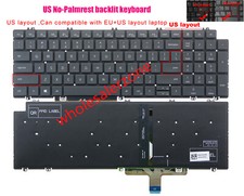 US backlit keyboard for Dell Precision 3570 3571 3580 3581 7670 7680 7770 7780